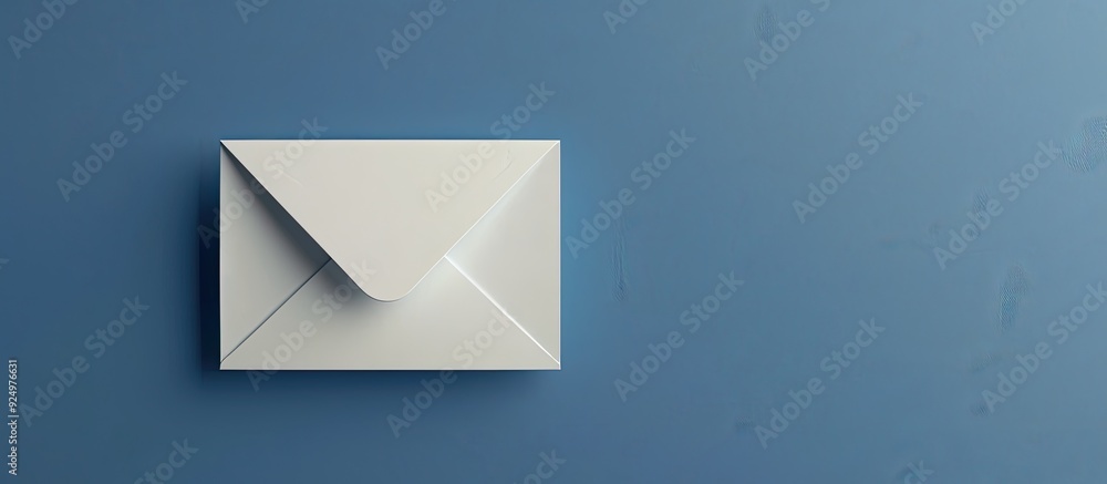 © Ilgun - Small English paper letter with blue backdrop for copy space image with focused selection