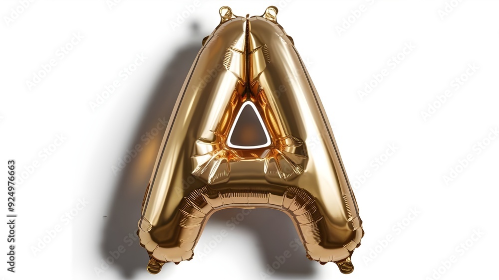 A realistic-looking golden balloon A letter A realistic-looking golden balloon A letter