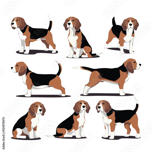 Beagle Silhouette Vector Template Illustration