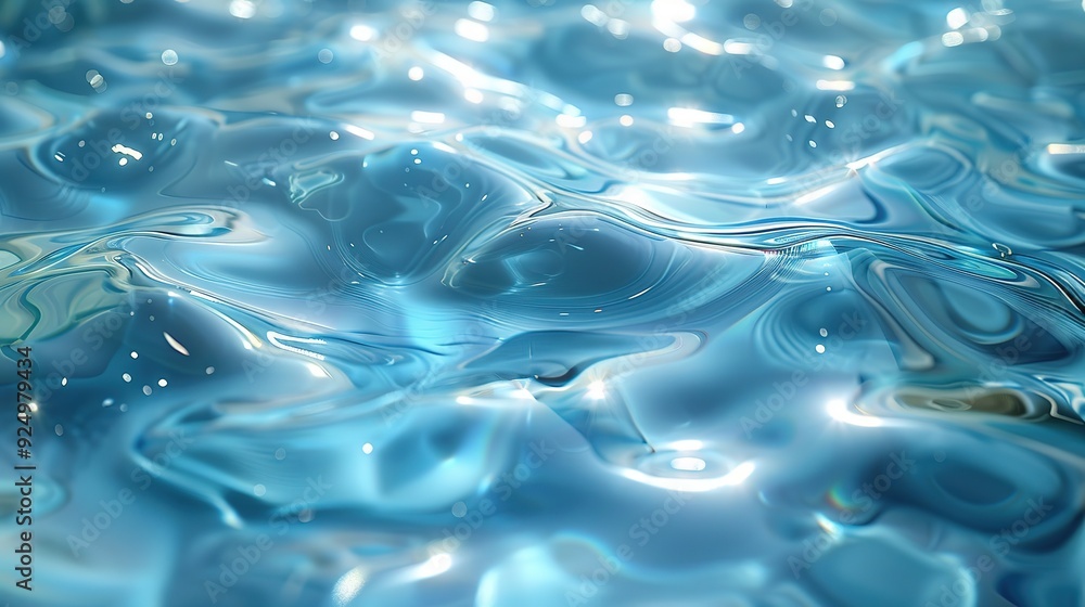 Serene Ocean Scene: Light Blue Ripples of Seawater Gently Lapping Shoreline, Tranquil Beach View Serene Ocean Scene: Light Blue Ripples of Seawater Gently Lapping Shoreline, Tranquil Beach View