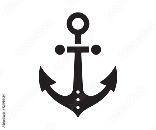 Ship anchor or boat anchor silhouette