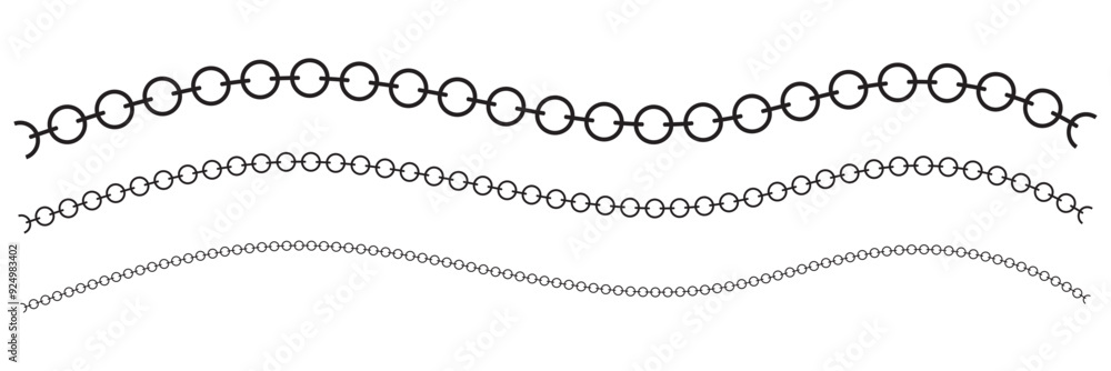 A set of chains of different sizes. Vector illustration. design EPS 10 A set of chains of different sizes. Vector illustration. design EPS 10