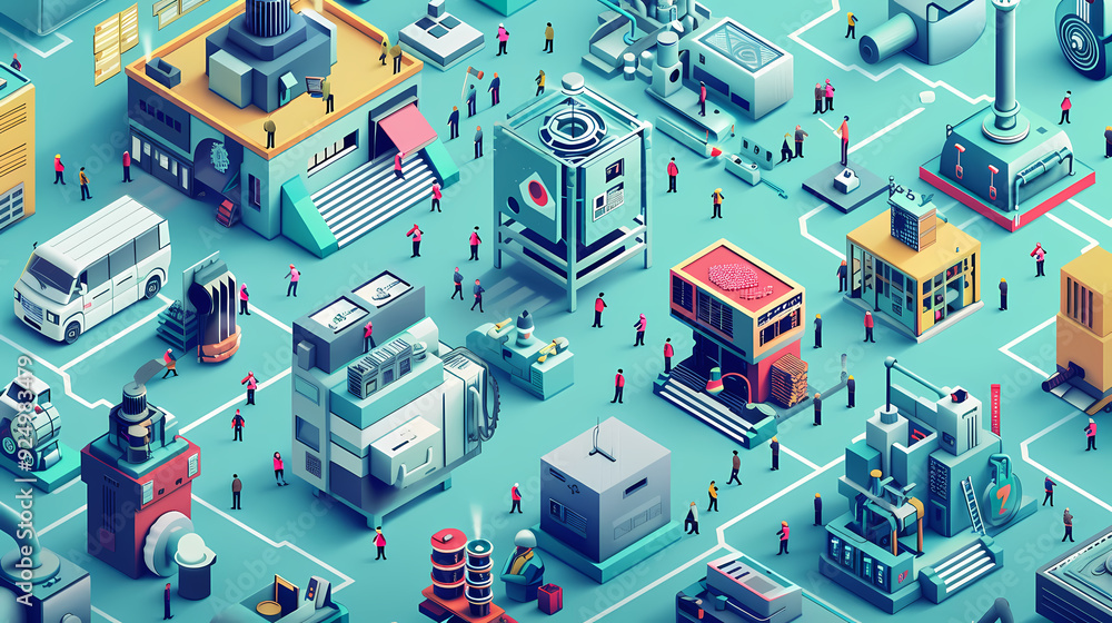 Startup business isometric line vector image