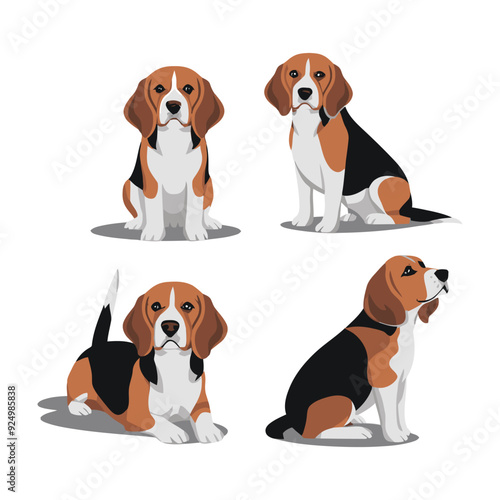 Beagle Silhouette Vector Template Illustration