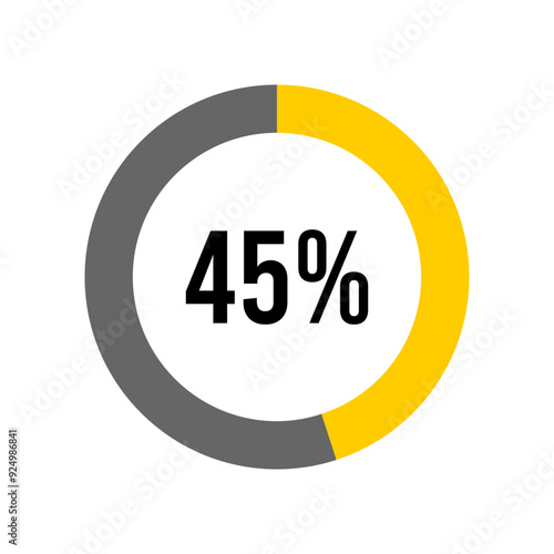 45% percent percentage diagram meter from ready-to-use for web design, user interface UI or infographic