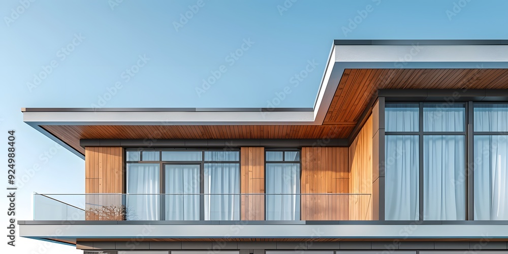 Modern house with large windows. Modern house with large windows.