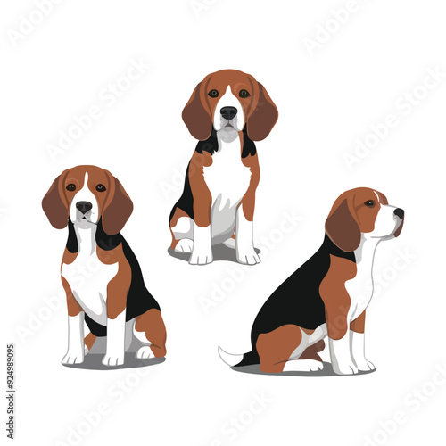 Beagle Silhouette Vector Template Illustration
