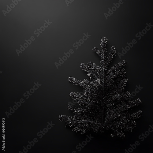 Minimalist black arrangement on black background.