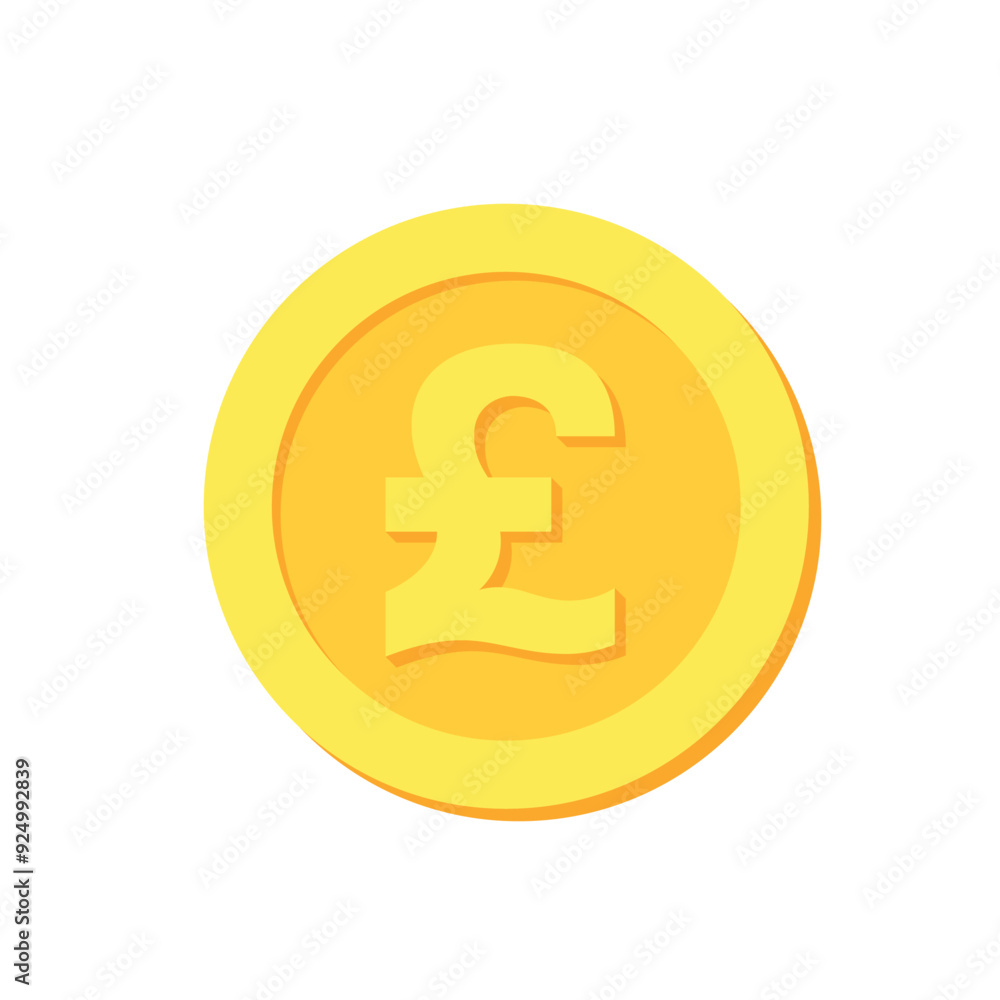 Sterling pound money icon. Gold coin with GBP symbol vector illustration. Sterling pound money icon. Gold coin with GBP symbol vector illustration.