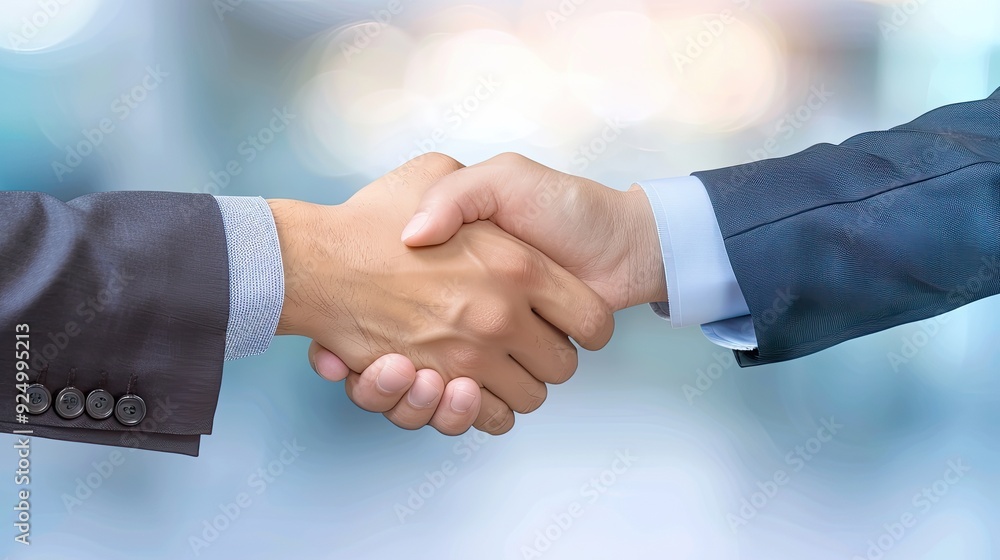 Obraz premium Professional Handshake Symbolizing Agreement and Cooperation