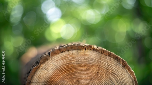Wooden Tree Stump Amidst Outdoor Foliage