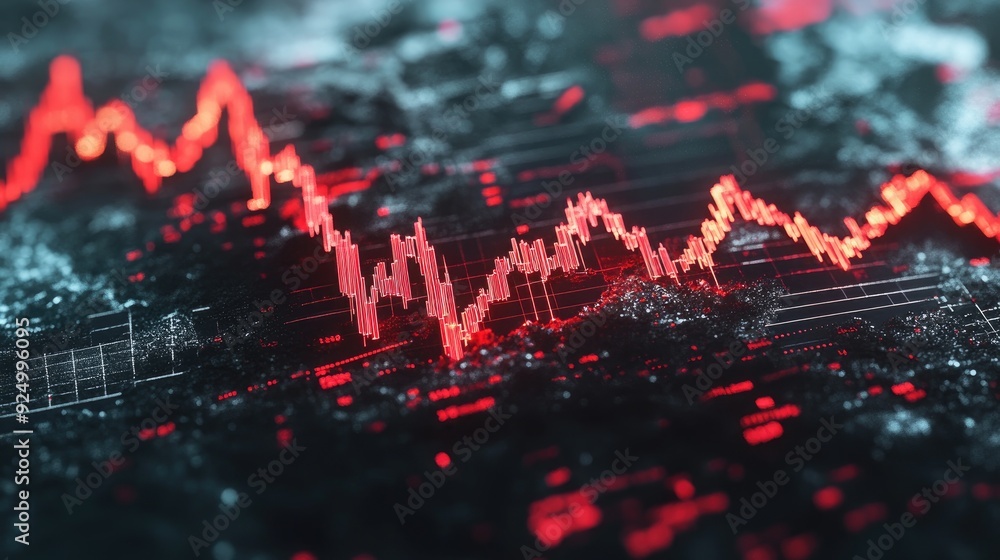 Stock market crash, crumbling chart bar, 3D illustration Stock market crash, crumbling chart bar, 3D illustration