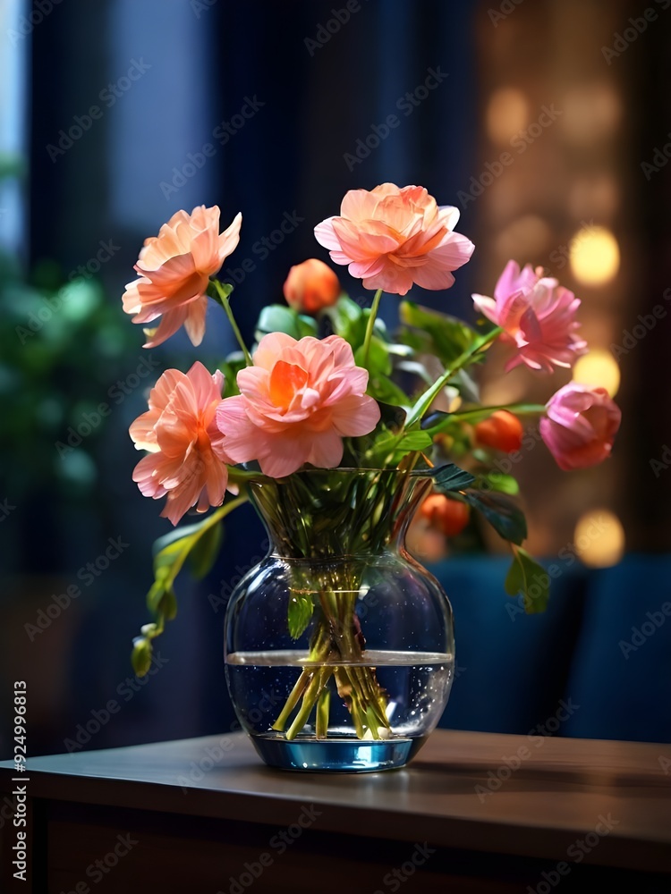 photo beautiful flowers in a vase Generative AI photo beautiful flowers in a vase Generative AI