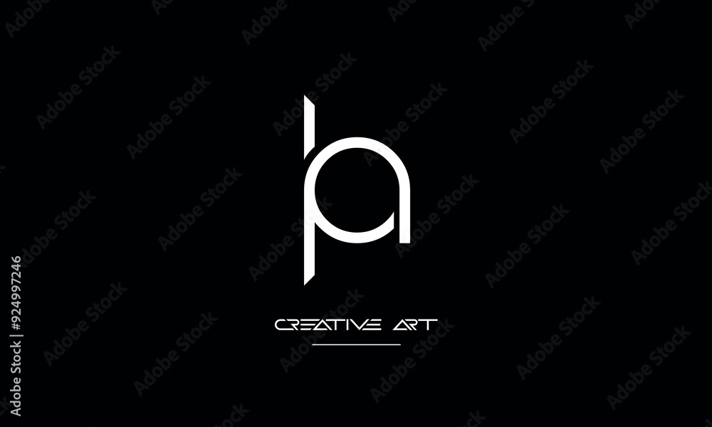 Fototapeta premium HP, PH, H, P abstract letters logo monogram