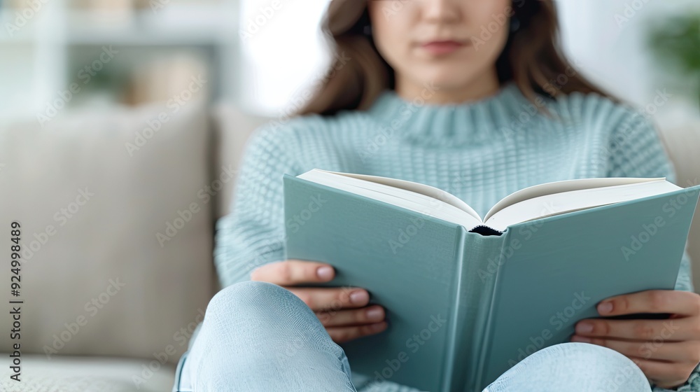 A Cozy Reading Moment Captured in Blue A Cozy Reading Moment Captured in Blue