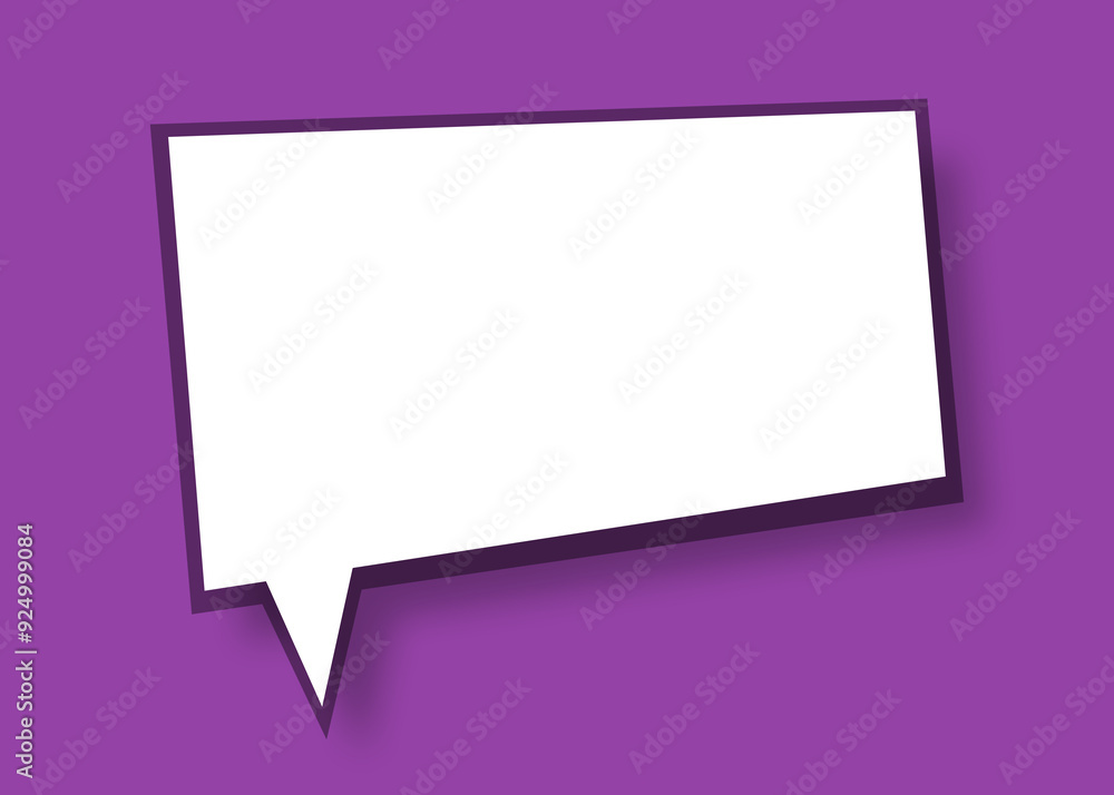 Empty speech balloon shape white paper isolated on purple background communication bubbles. Empty speech balloon shape white paper isolated on purple background communication bubbles.
