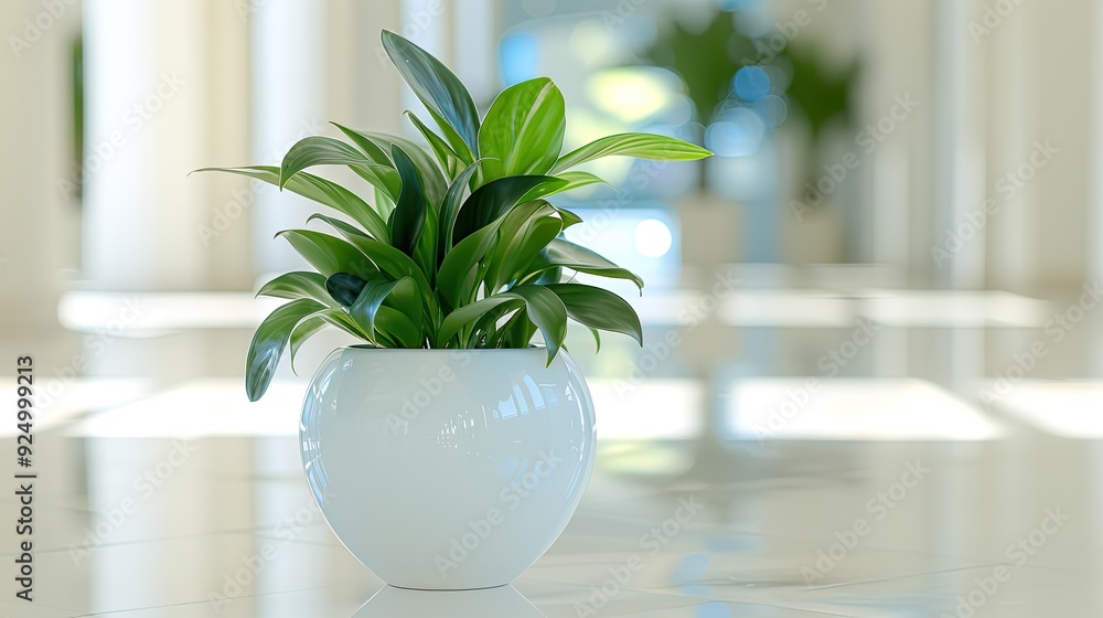 Still Life Composition Featuring White Pot and Green Leaves Still Life Composition Featuring White Pot and Green Leaves