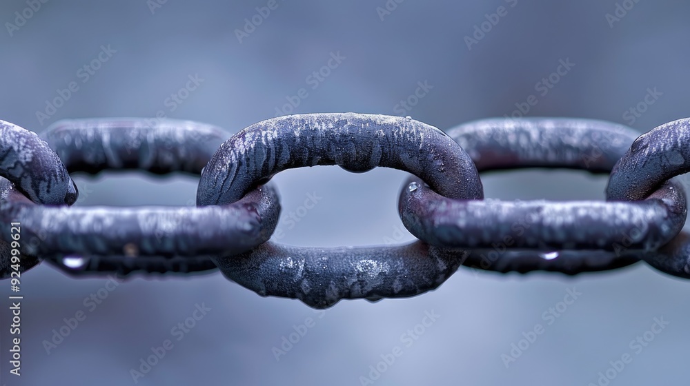 Close-up View of Two Corroded Black Metal Chains Close-up View of Two Corroded Black Metal Chains