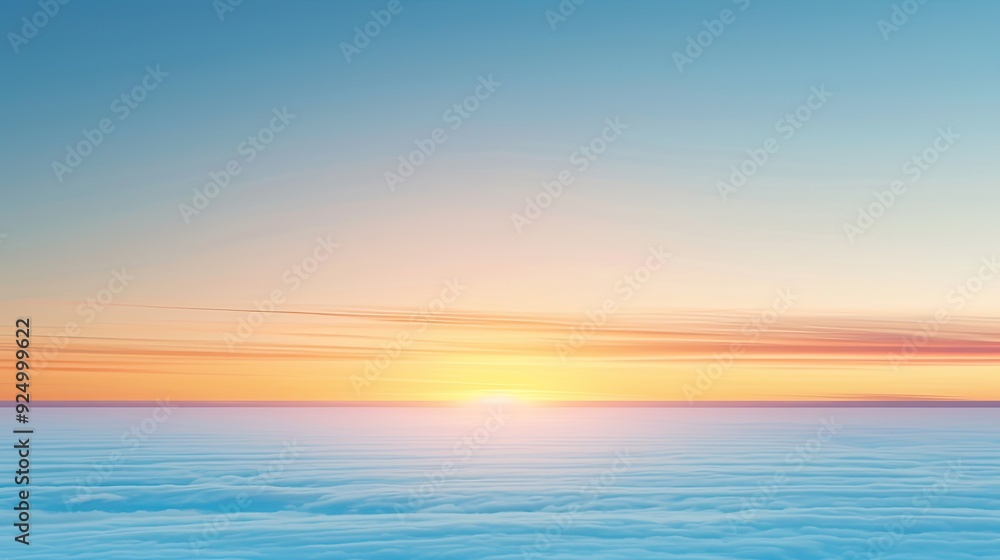 Serene Sunset Over Ocean's Vast Horizon Serene Sunset Over Ocean's Vast Horizon
