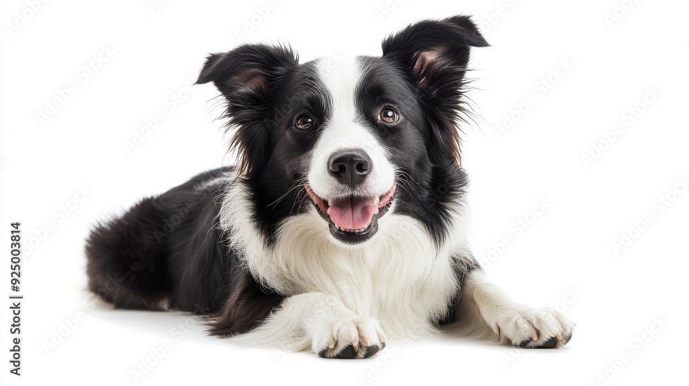 Border Collie dog smiling in a portrait, isolated on a white background. Border Collie dog smiling in a portrait, isolated on a white background.