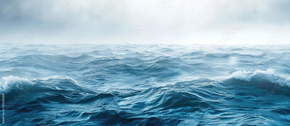 Fototapeta premium Gorgeous ocean waves with a serene copy space image