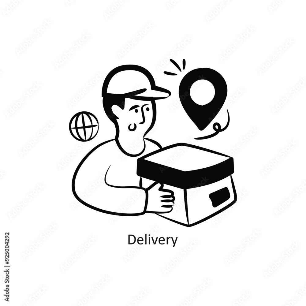 Delivery vector outlineStyle Design Vector Stock illustration. Delivery vector outlineStyle Design Vector Stock illustration.