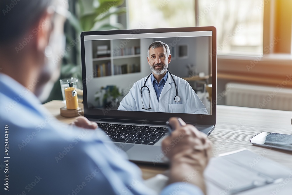 Doctor and Patient Having a Remote Video Consultation Doctor and Patient Having a Remote Video Consultation