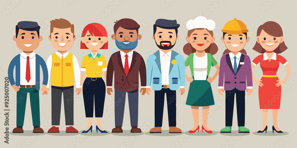 Set of characters of men and women of various professions. People working in various fields of work. Occupation
Set of characters of men and women of various professions. People working in various fields of work. Occupation