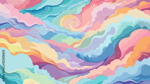 Watercolor Blends: Soft flowing pattern with watercolor washes blending into each other, using pastel hues that create a dreamy, ethereal effect.