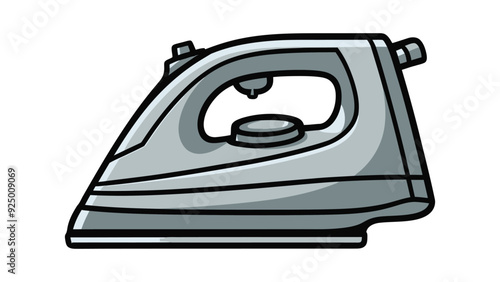 A flat vector illustration of modern electric iron, smoothing iron graphic