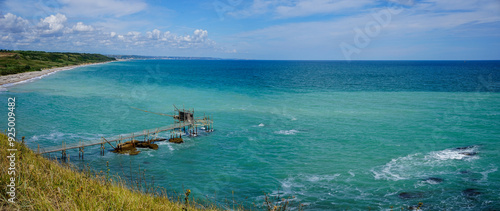 Punta Aderci overflow panoramic view in a summer day, Abruzzo, Italy