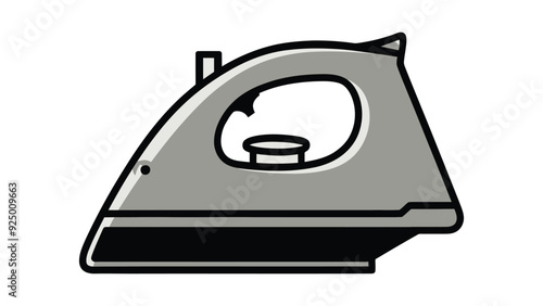 A flat vector illustration of modern electric iron, smoothing iron graphic