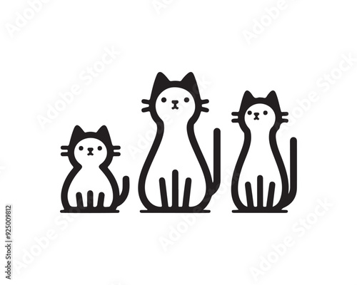Cat logo design icon symbol vector template.
