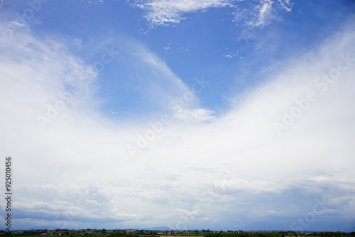 Wide white cloud in the sky