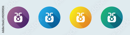 Contribute solid icon in flat design style. Support signs vector illustration.