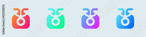 Contribute solid icon in gradient colors. Support signs vector illustration.