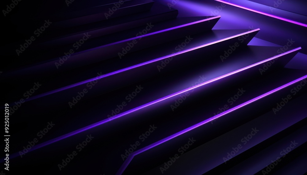 Abstract Purple Neon Lines on Black Surface Abstract Purple Neon Lines on Black Surface