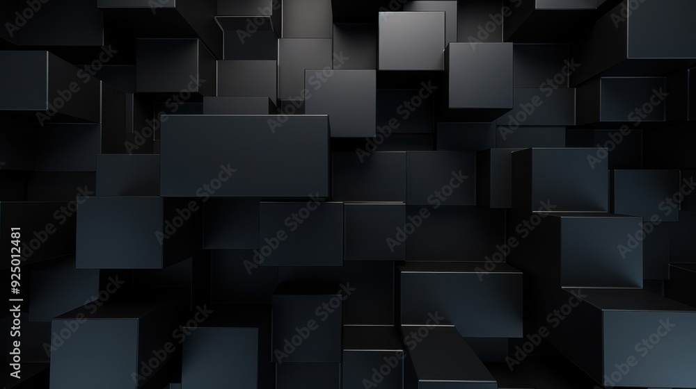 Abstract Black Cube Pattern Background