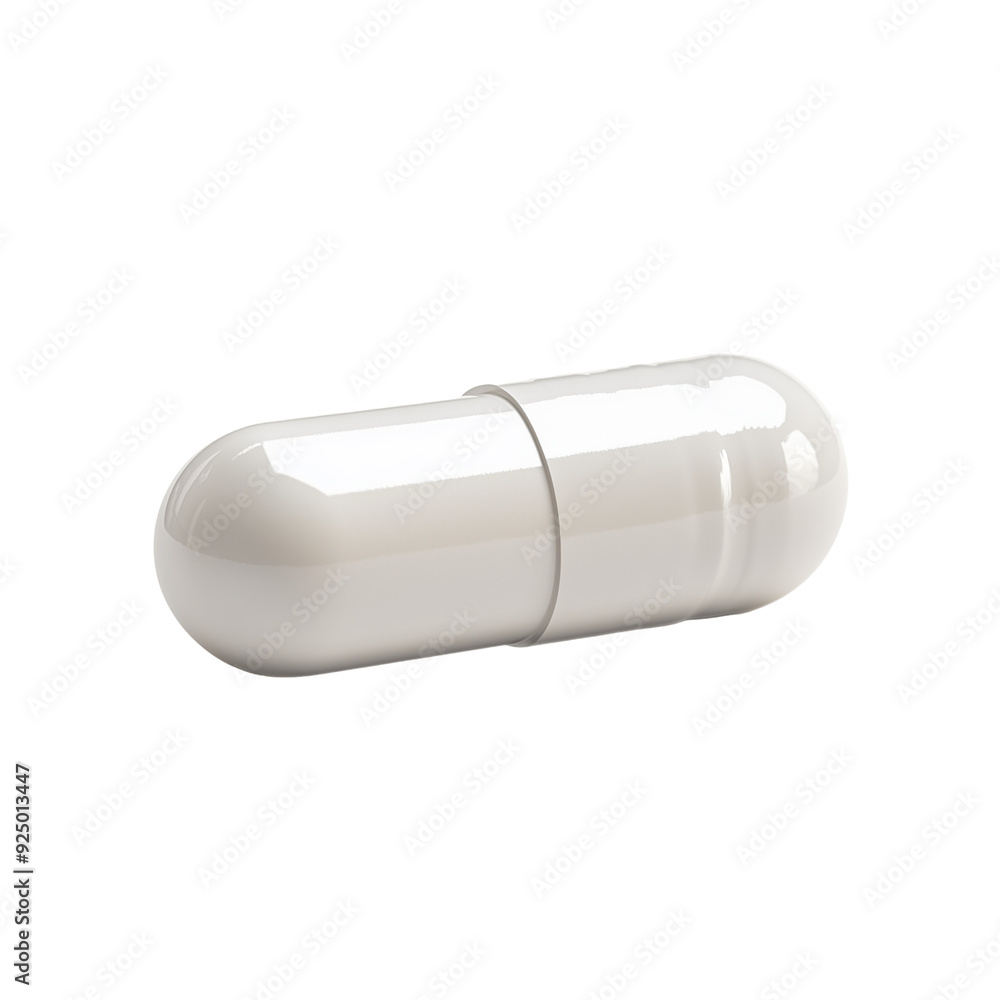 White pill capsule. White pill capsule.