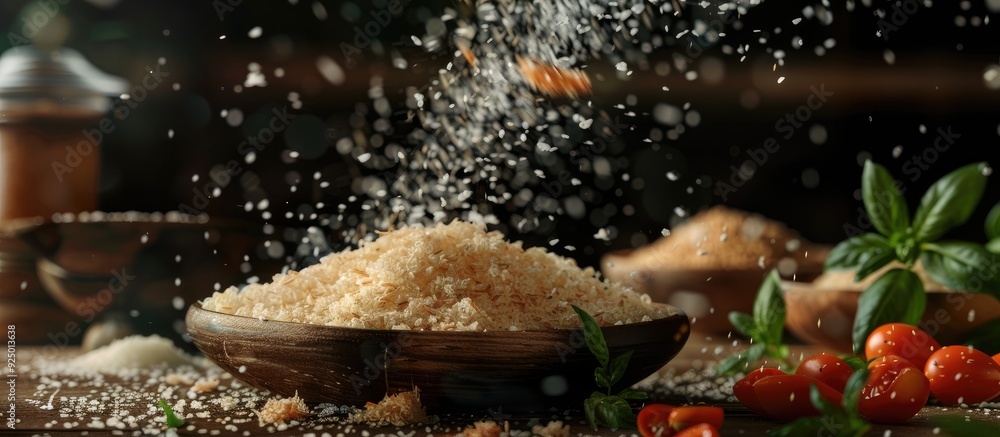 An Indonesian snack called cireng is prepared by frying a mixture of tapioca flour seasoned with garlic salt and pepper shown in a copy space image An Indonesian snack called cireng is prepared by frying a mixture of tapioca flour seasoned with garlic salt and pepper shown in a copy space image