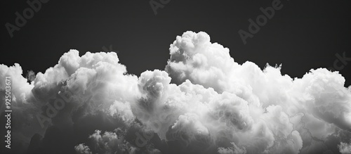 Clean and minimalistic design with a white cloud against a black background ideal for showcasing graphic design projects offering high contrast for a striking visual effect with copy space image