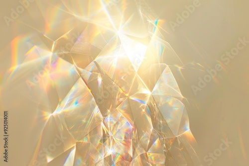 Warm background with bright iridescent sunlight flares and colorful refractions