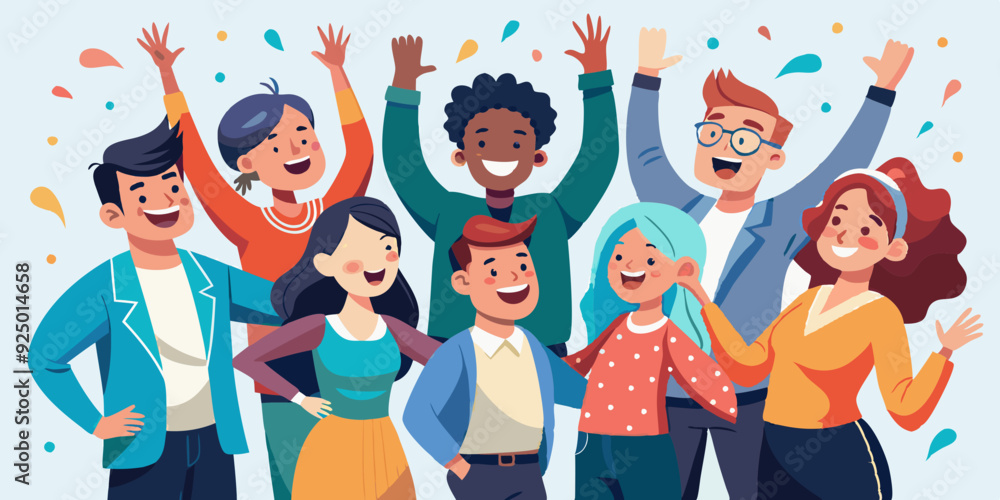 Set of people expressing emotions of joy and happiness. Happy and jubilant men and women in full growth
Set of people expressing emotions of joy and happiness. Happy and jubilant men and women in full growth
