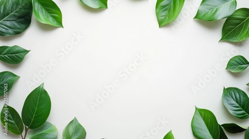 White Canvas Framed with Green Leaves