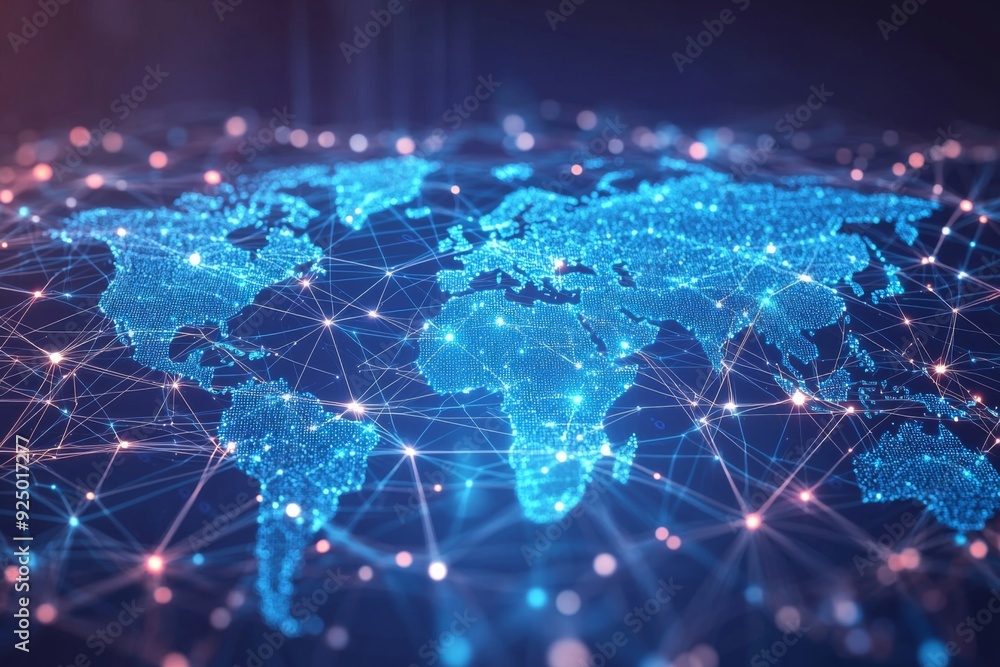Global Digital Business Network Connection Illustration created with Generative AI Global Digital Business Network Connection Illustration created with Generative AI