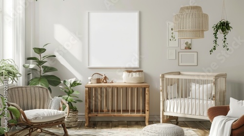 modern nursery interior design mockup , blank , horizontal decorative art , transparent frame mock-up
, nursery interior mock-up