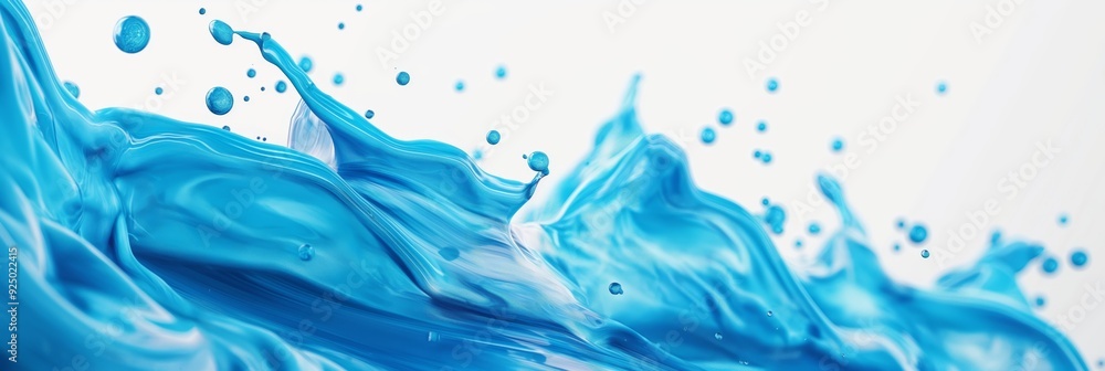 This image captures the essence of blue liquid waves in motion, with drops splashing vividly, evoking a sense of freshness and vitality. This image captures the essence of blue liquid waves in motion, with drops splashing vividly, evoking a sense of freshness and vitality.