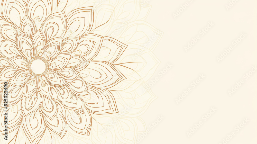 India – a beige floral mandala on a light background, creating a decorative and calming design, perfect for wellness, meditation, and interior decor themes.
India – a beige floral mandala on a light background, creating a decorative and calming design, perfect for wellness, meditation, and interior decor themes.