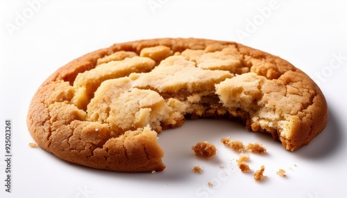 Wallpaper Mural Showcase the satisfaction of a half-eaten cookie in a detailed close-up against a white background. Torontodigital.ca