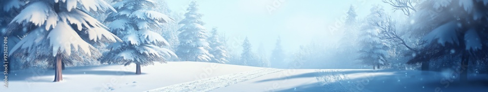 Obraz premium Enchanting Winter Wonderland: AI-Generated 4K Anime-Style Scenery with Ethereal Butterflies in Snow. Ideal for 2025 Winter Holidays, Christmas, New Year, and Spring Festival Promotions. Perfect for Po